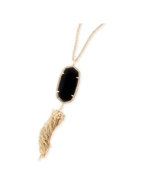 Kendra Scott Black and Gold Rayne Pendant Necklace
